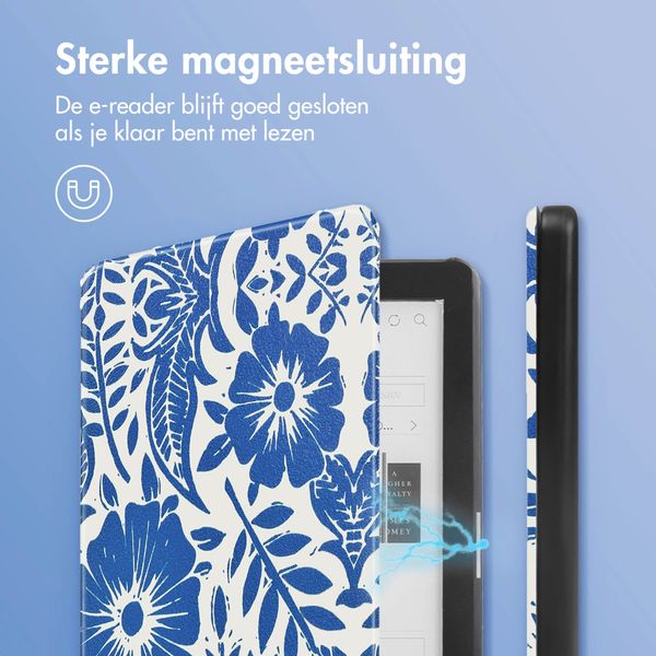 imoshion Design Slim Hard Case Bookcase Kobo Clara HD - Flower Tile