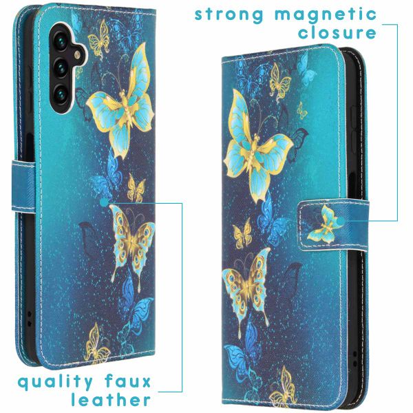 imoshion Design Softcase Bookcase Samsung Galaxy A13 (5G) / A04s - Blue Butterfly