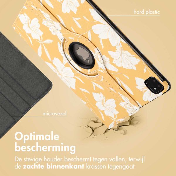 imoshion 360° Draaibare Design Bookcase Apple iPad Pro 12.9 (2018/2020/2021/2022) - Yellow Flowers