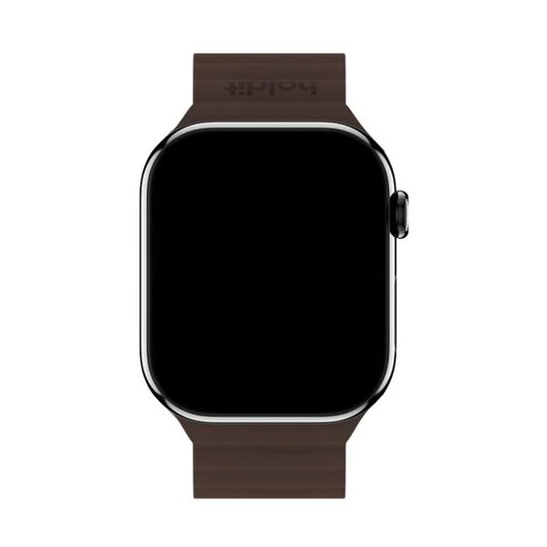 Holdit Siliconen bandje magneet Apple Watch | 44/45/46/49 mm - Chocolate / Black