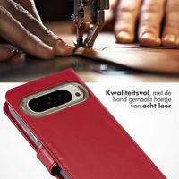 Selencia Echt Lederen Bookcase Google Pixel 9 / 9 Pro - Rood