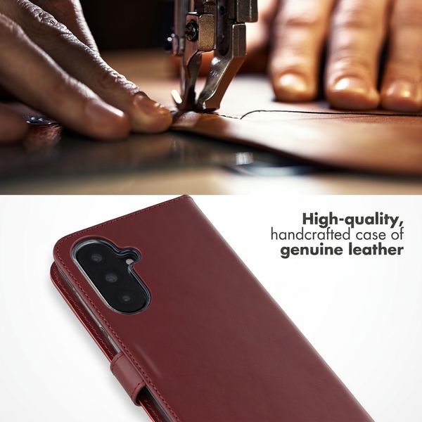 Selencia Genuine Leather Book Case Samsung Galaxy A37 (5G) - Burgundy