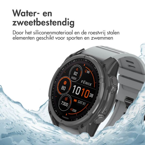 imoshion QuickFit® Stripe Siliconenbandje Garmin Watch | 26 mm aansluiting - Grijs