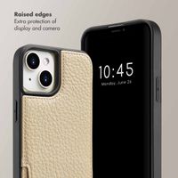 Selencia Nova Phone Case with Cord and Card Holder Apple iPhone 15 - Beige