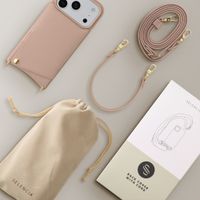 Selencia Nova Telefoonhoes met Koord en Pashouder Apple iPhone 18 Pro Max / 17 Pro Max - Dusty Rose