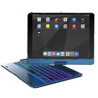 Accezz 360 Slim Keyboard Bookcase QWERTY iPad 10.2 inch (2019/2020/2021) / iPad Pro 10.5 (2017) - Donkerblauw