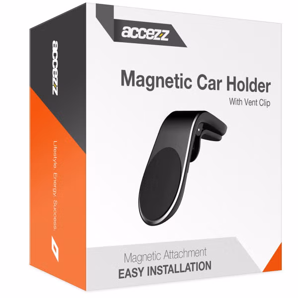 Accezz Telefoonhouder auto - Universeel - Ventilatierooster - Magnetisch - Zwart
