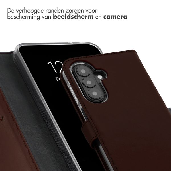 Selencia Echt Leren Bookcase Samsung Galaxy A27 (5G) - Donkerbruin