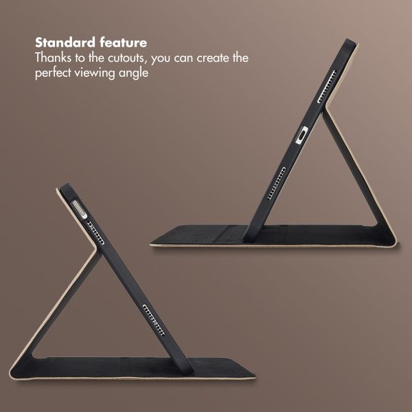 Selencia Riva Bookcase Apple iPad 11 (2025) 11 inch A16 / iPad 10 (2022) 10.9 inch - Mocha Brown