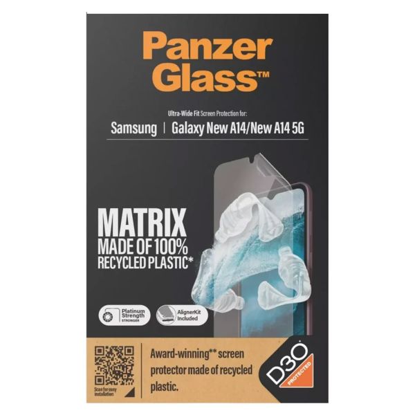 PanzerGlass Matrix Recycled Ultra-Wide Fit Anti-Bacterial Screenprotector incl. applicator Samsung Galaxy A15 (5G)