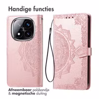 imoshion Mandala Bookcase Xiaomi Redmi Note 14 Pro (4G) - Rosé Goud