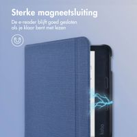 imoshion Canvas Sleepcover Bookcase met stand Kobo Libra Colour - Donkerblauw