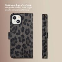 Selencia Sabi Bookcase met Panterprint Apple iPhone 14 / 13 - Midnight Black