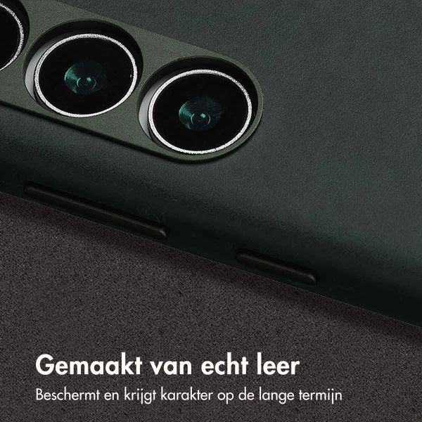 Accezz Vintage Leather Magsafe Backcover Samsung Galaxy S24 / S25 - Smokey Green