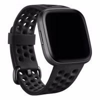 Fitbit Sport siliconen band Fitbit Versa / Versa 2 / Versa Lite - Maat S - Zwart