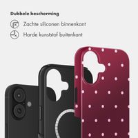 Selencia Vivid Backcover met MagSafe Apple iPhone 16 - Happy Dots Burgundy