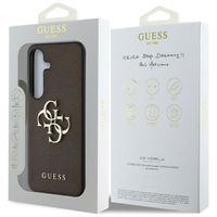 Guess 4G Metal Logo Saffiano Backcover Samsung Galaxy S25 Plus - Bruin