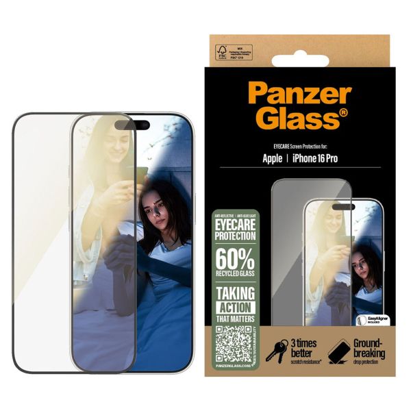 PanzerGlass EyeScreenprotector Ultra Wide Fit met applicator iPhone 16 Pro