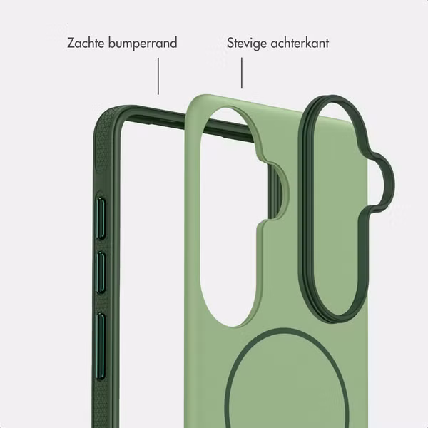 imoshion Color Backcover met Thin MagSafe Ring Samsung Galaxy S25 / S24 - Donkergroen