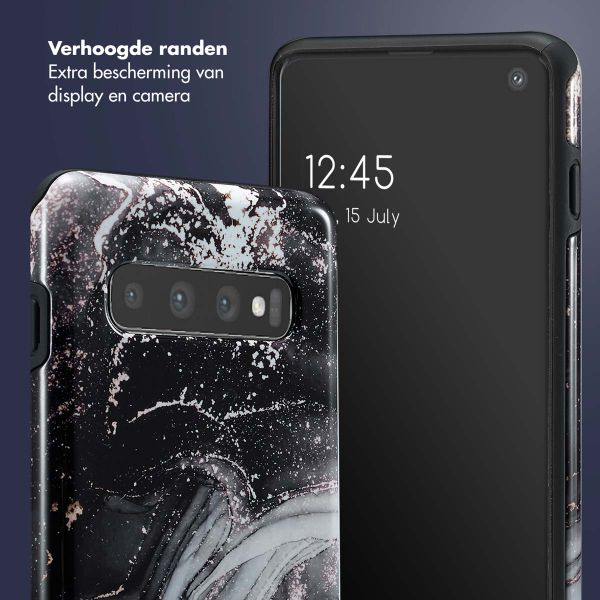 Selencia Vivid Tough Backcover Samsung Galaxy S10 - Chic Marble Black