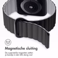 imoshion Magnetisch Siliconen bandje Apple Watch Series 1 t/m 11 / SE / Ultra (44/45/46/49 mm) - Zwart / Grijs