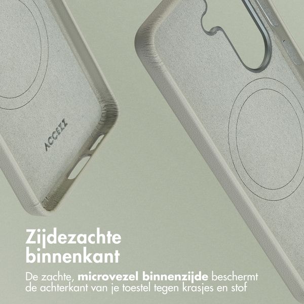 Accezz MagSafe Leather Backcover Samsung Galaxy S26 - Light Grey