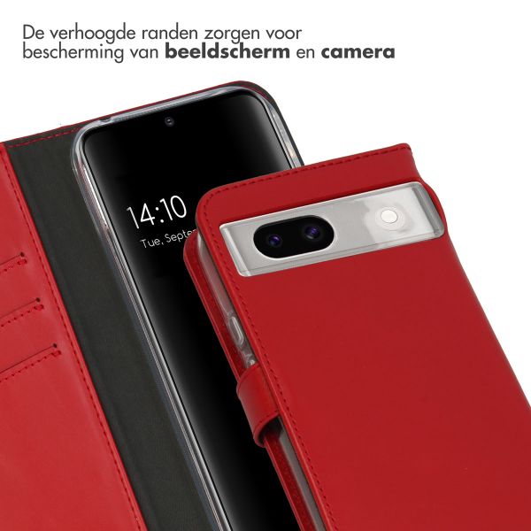 Selencia Echt Leren Bookcase Google Pixel 8a - Rood