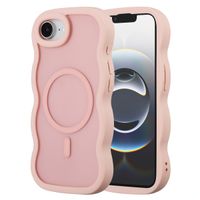 Selencia Wavy Backcover met MagSafe Apple iPhone 16e - Soft Pink