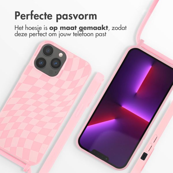 imoshion Siliconen design hoesje met koord iPhone 13 Pro Max - Retro Pink