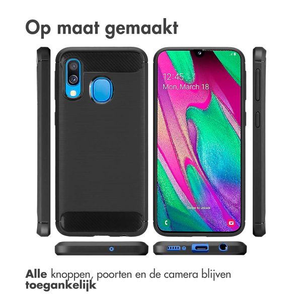 imoshion Brushed Backcover Samsung Galaxy A40 - Zwart