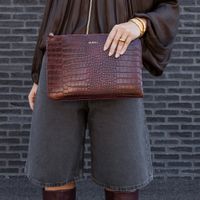 Selencia Croco laptop hoes 11 inch - Tablet / Laptopsleeve - Burgundy
