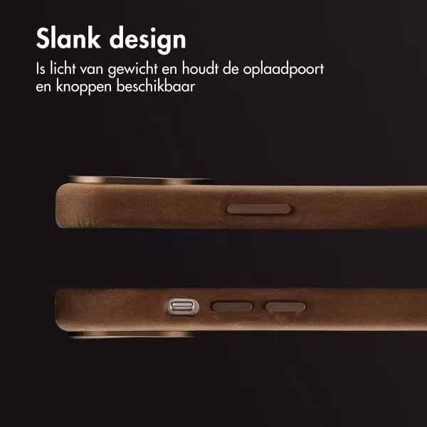 Accezz Vintage Leather Magsafe Backcover Apple iPhone 15 - Rustic Brown