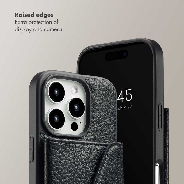 Selencia Sera Phone Case with Cord and Envelope Card Holder Apple iPhone 16 Pro - Black