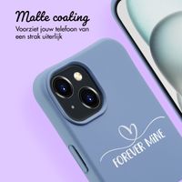 Gepersonaliseerd Color Backcover MagSafe met afneembaar koord en sierlijk hartje  iPhone 15 - Ash Blue