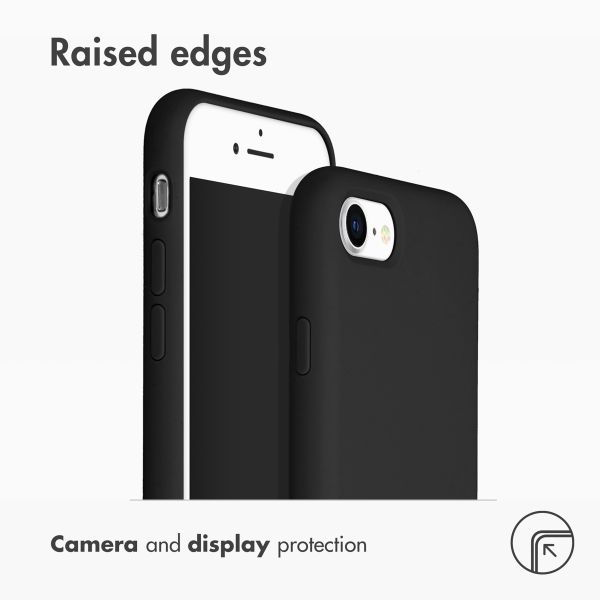 Accezz Liquid Silicone Back Cover Apple iPhone SE (2022 / 2020) / 8 / 7 - Black
