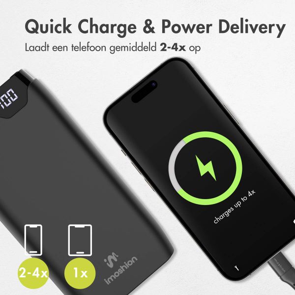 imoshion Powerbank 20.000 mAh - Quick Charge en Power Delivery - Zwart