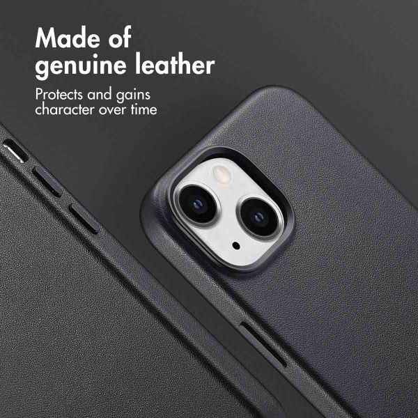 Accezz Leather Back Cover with MagSafe Apple iPhone 15 - Onyx Black