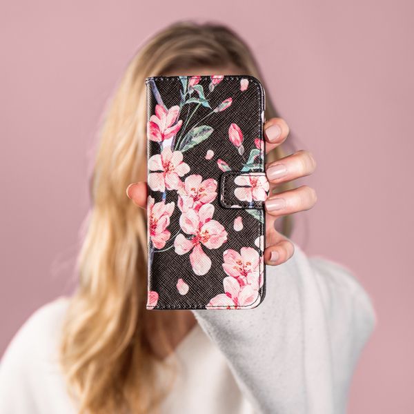 imoshion Design Softcase Bookcase Samsung Galaxy A32 (5G) - Blossom Watercolor Black