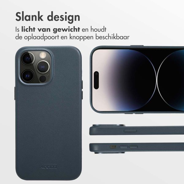 Accezz MagSafe Leather Backcover Apple iPhone 14 Pro Max - Nightfall Blue