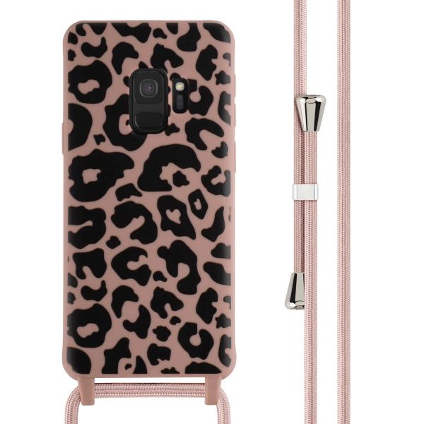 imoshion Siliconen design hoesje met koord Samsung Galaxy S9 - Animal Pink