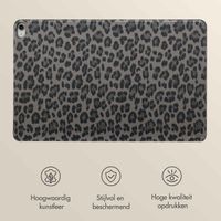 Selencia Sabi Bookcase met panterprint Apple iPad Air 11 inch (2025) M3 / (2024) M2 / Air 5 (2022) / Air 4 (2020) - Midnight Black