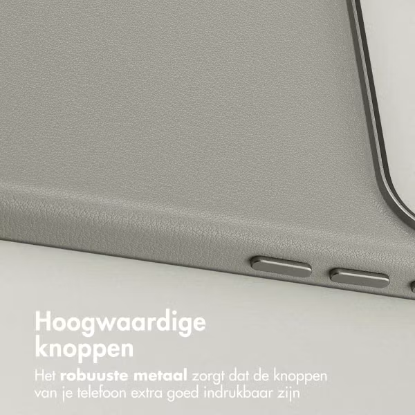 Accezz MagSafe Leather Backcover Apple iPhone 18 Pro / 17 Pro - Light Grey