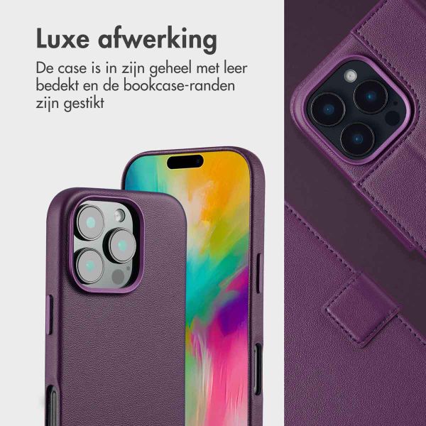 Accezz Leather Bookcase 2-in-1 met MagSafe Apple iPhone 16 Pro Max - Heath Purple