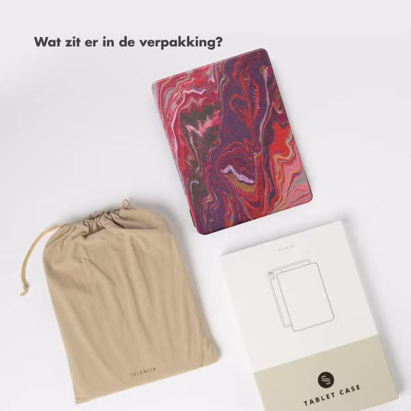 Selencia Vivid tablethoes Apple iPad 11 (2025) 11 inch A16 / iPad 10 (2022) 10.9 inch - Marble Plum