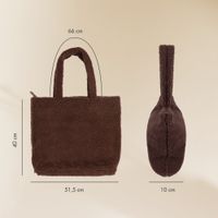 Selencia Zaya Tote Bag - Teddy Laptoptas 16 inch - Choco Brown