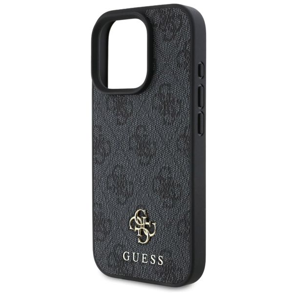 Guess 4G Metal Logo Backcover MagSafe iPhone 16 Pro - Zwart