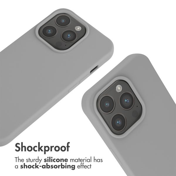 imoshion Siliconen hoesje met koord Apple iPhone 15 Pro - Lichtgrijs