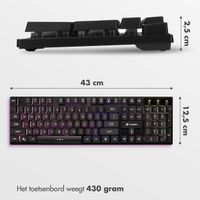 imoshion Gaming Keyboard met RGB lichten - Bedraad gaming toetsenbord met USB-A aansluiting - QWERTY - Zwart