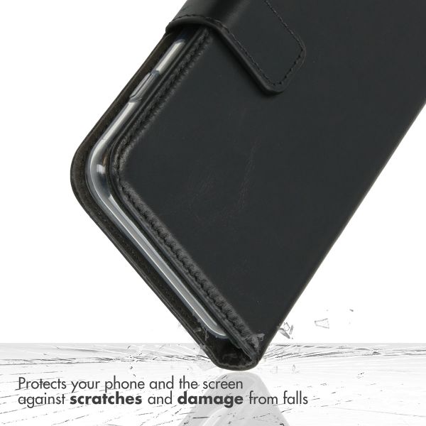 Selencia Echt Leren Bookcase Apple iPhone X / Xs - Zwart