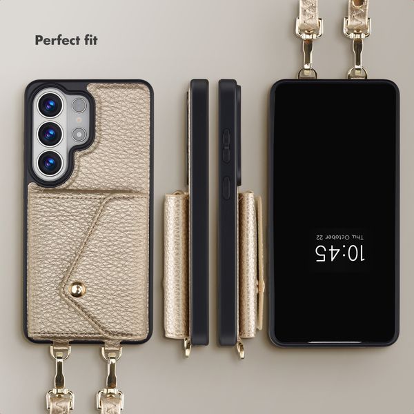 Selencia Sera Phone Case with Cord and Envelope Card Holder Samsung Galaxy S26 Ultra - Champagne
